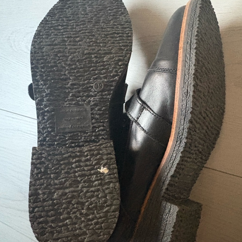 Steve Madden Black Leather Combat Boots - Picture 7 of 8